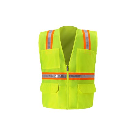 2W INTERNATIONAL Multi-Pocket Safety Vest, 2X-Large, Lime 8048-A 2XL